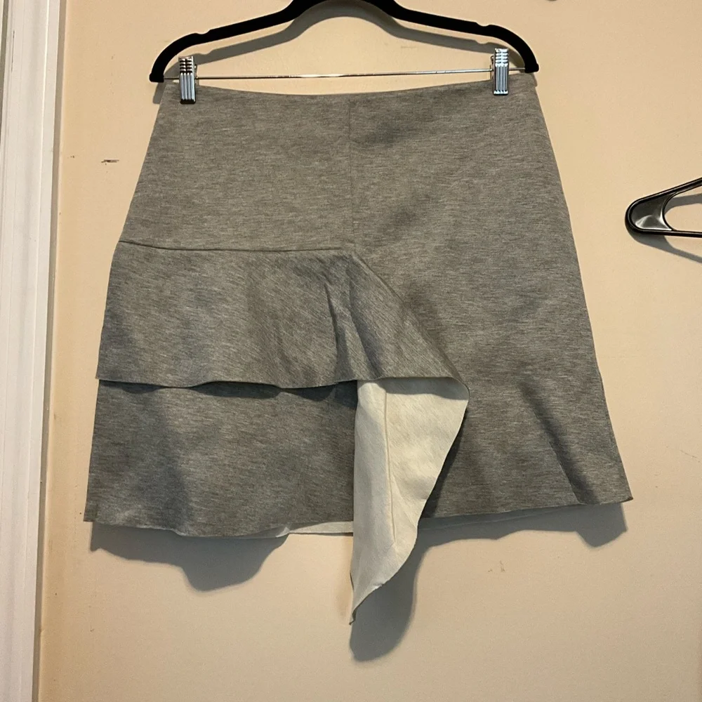 Marni Gray A-Line Mini Skirt Asymmetrical Cargo